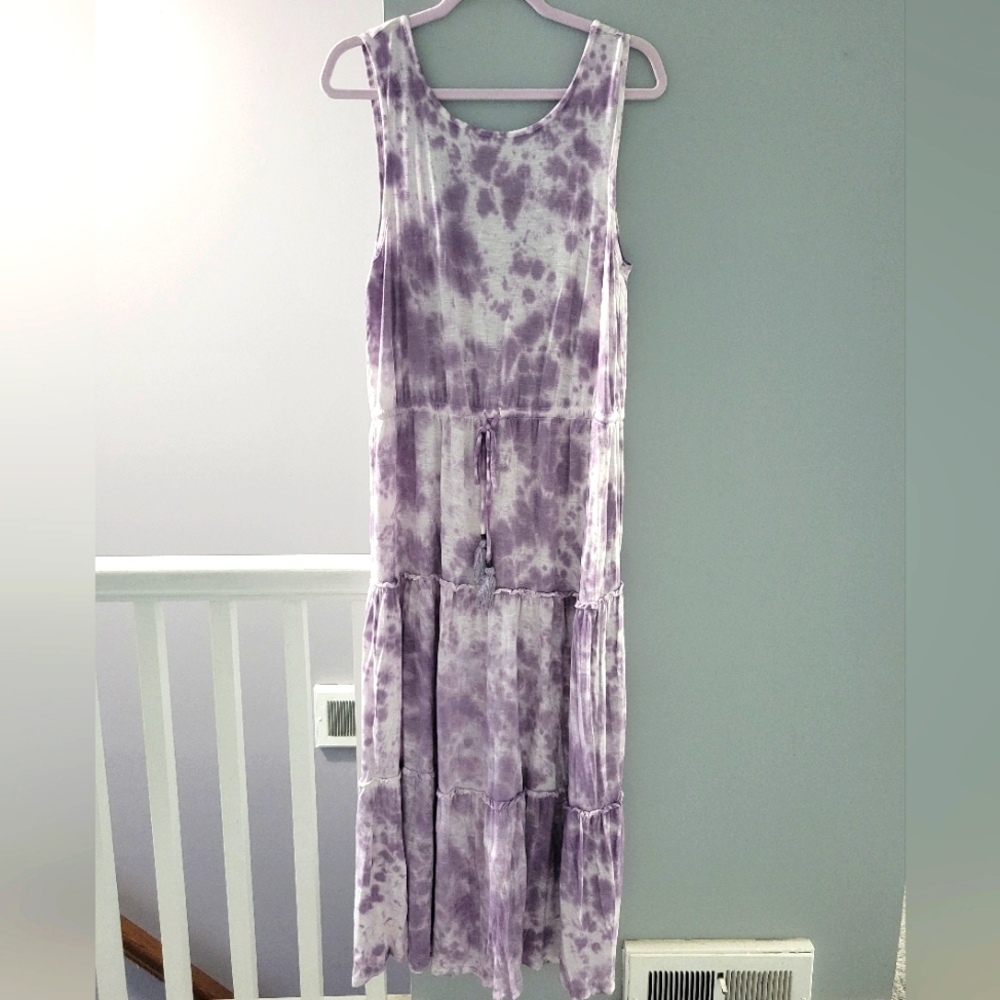 Purple Tie-Dye Maxi Dress